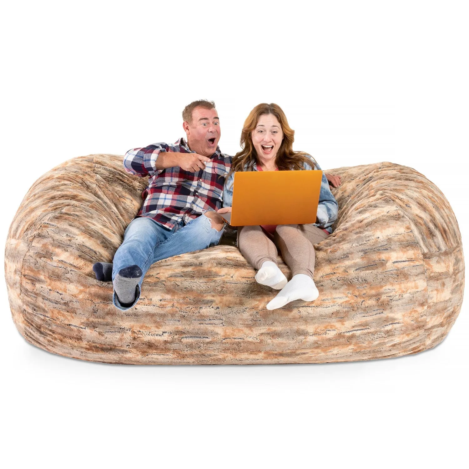 Jaxx Grand Lounger 7 Foot Bean Bag Sofa - Luxe Fur