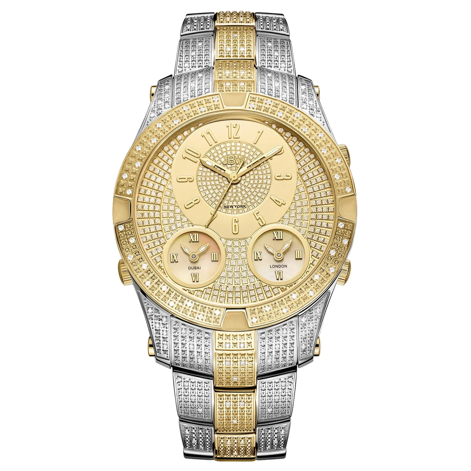 JBW Men's Jet Setter III 1.18 ctw Diamond Stainless Steel Watch J6348C