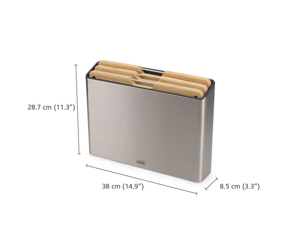 Joseph Joseph Folio Steel 3 Piece Bamboo Chopping Board Set