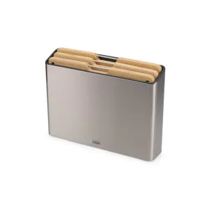 Joseph Joseph Folio Steel 3 Piece Bamboo Chopping Board Set