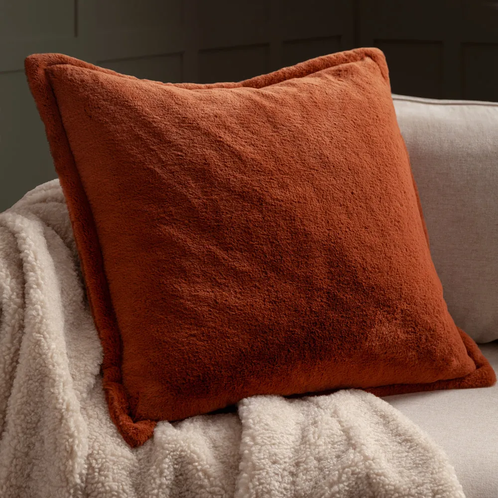 Kallu Faux Fur Cushion Rust
