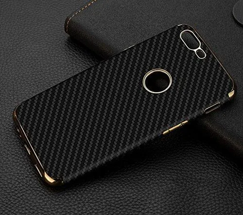 Kapa Oneplus 5 / One plus 5 Carbon Fibre Pattern Flexible Electroplated Edges Protective Back Cover Case for - Black