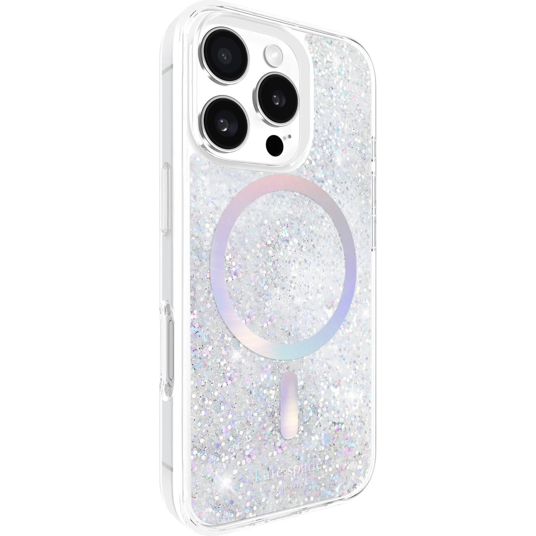 Kate Spade Liquid Glitter MagSafe Case for iPhone 16 Pro (Opal Iridescent)