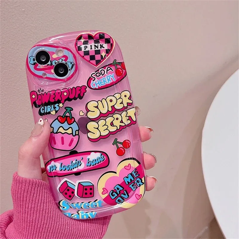 Kawaii Funky iPhone Case with Love Heart Pendant