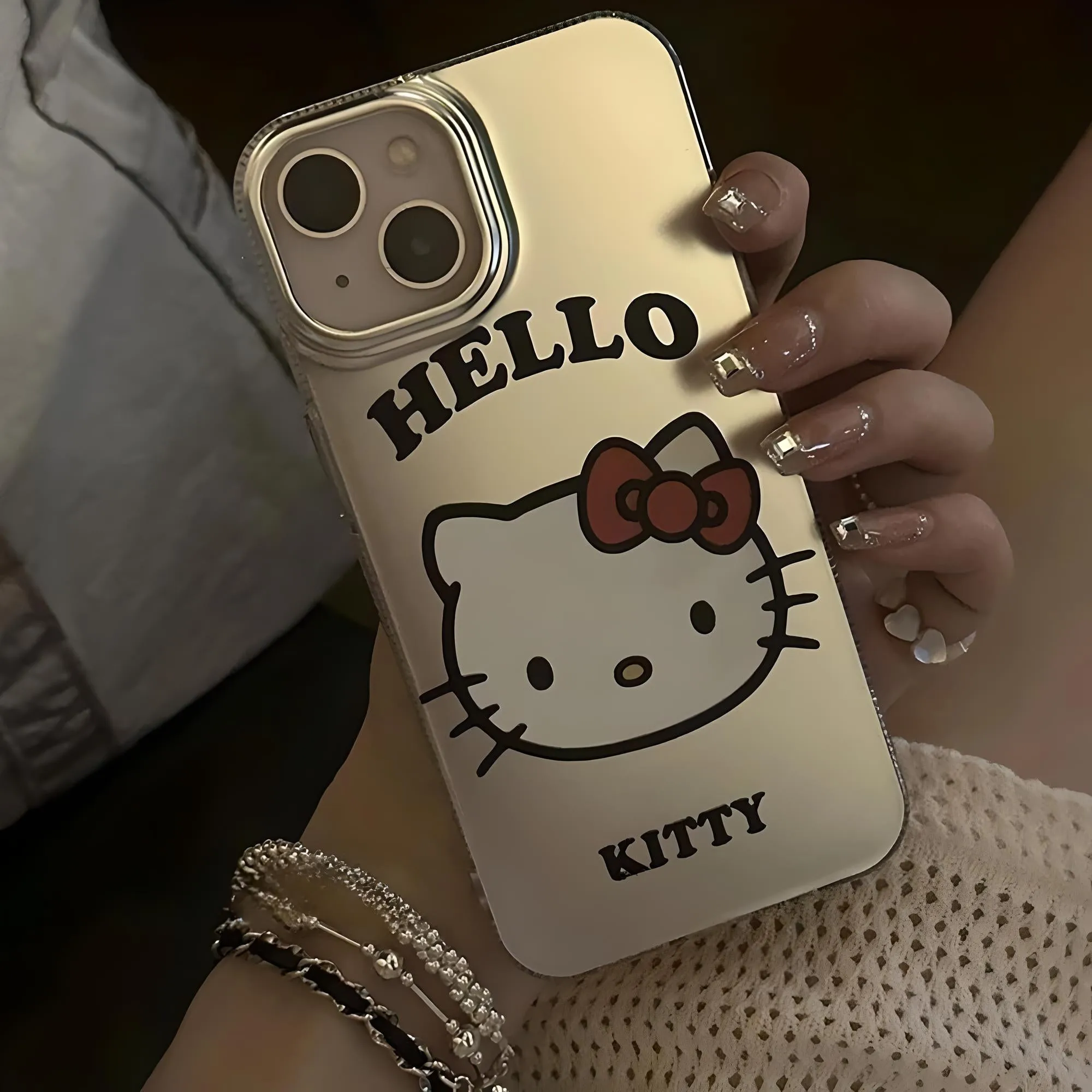 Kawaii Hello Kitty Electroplate iPhone Case