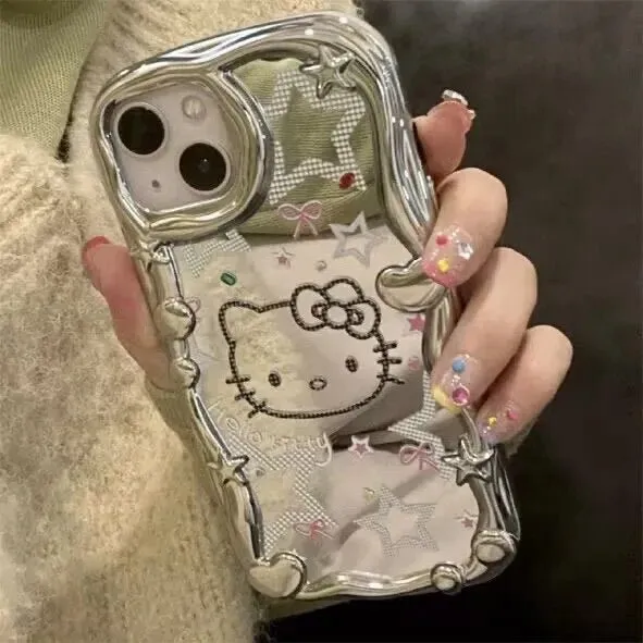 Kawaii Hello Kitty Silver iPhone Case