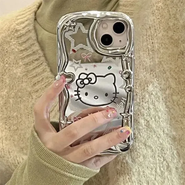 Kawaii Hello Kitty Silver iPhone Case