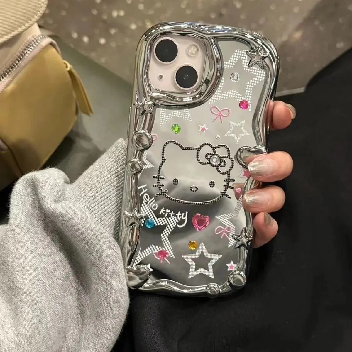 Kawaii Hello Kitty Silver iPhone Case