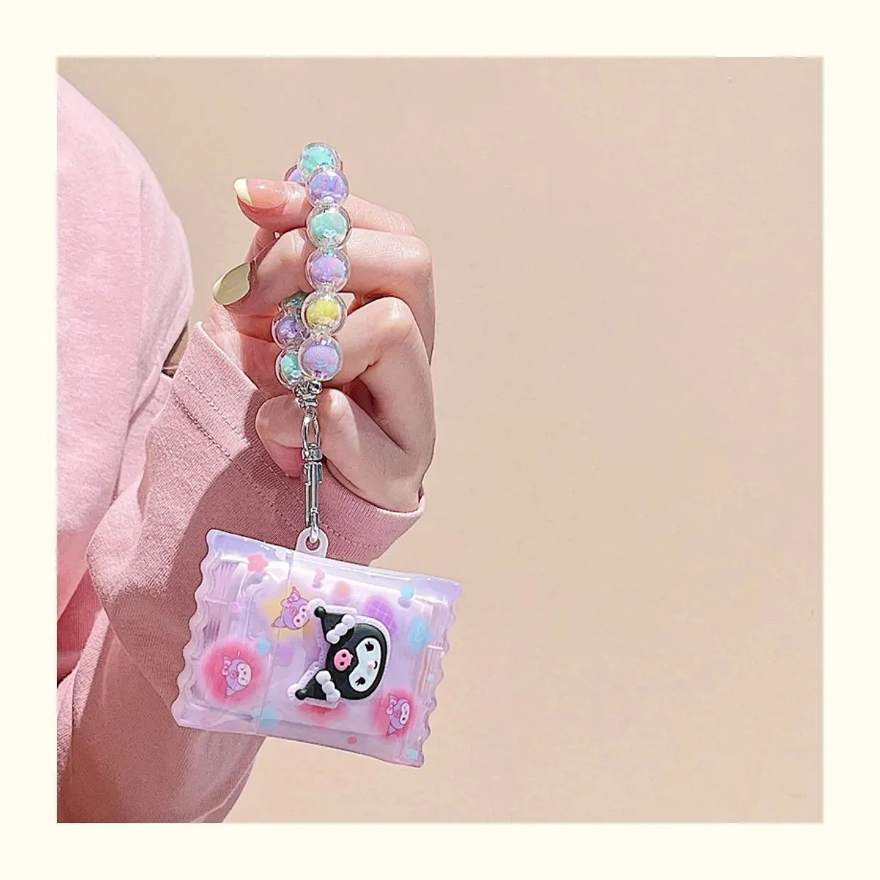 Kawaii Kuromi AirPods Case with Bracelet