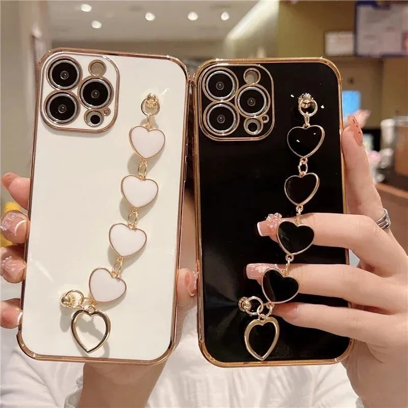 Kawaii Love Heart Plated iPhone Case