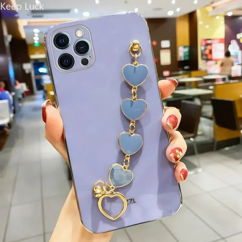 Kawaii Love Heart Plated iPhone Case