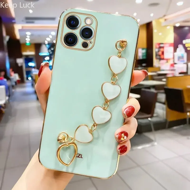 Kawaii Love Heart Plated iPhone Case