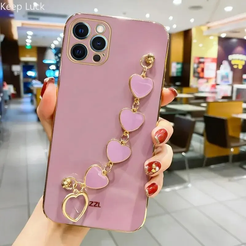 Kawaii Love Heart Plated iPhone Case