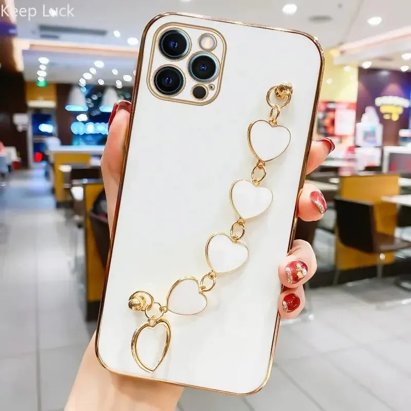Kawaii Love Heart Plated iPhone Case