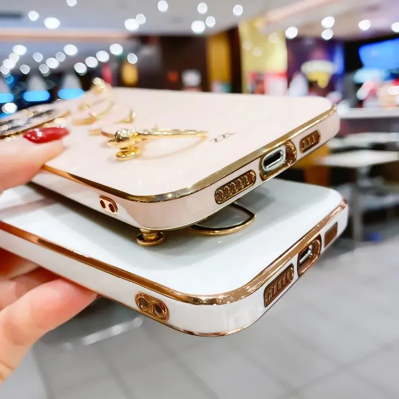 Kawaii Love Heart Plated iPhone Case