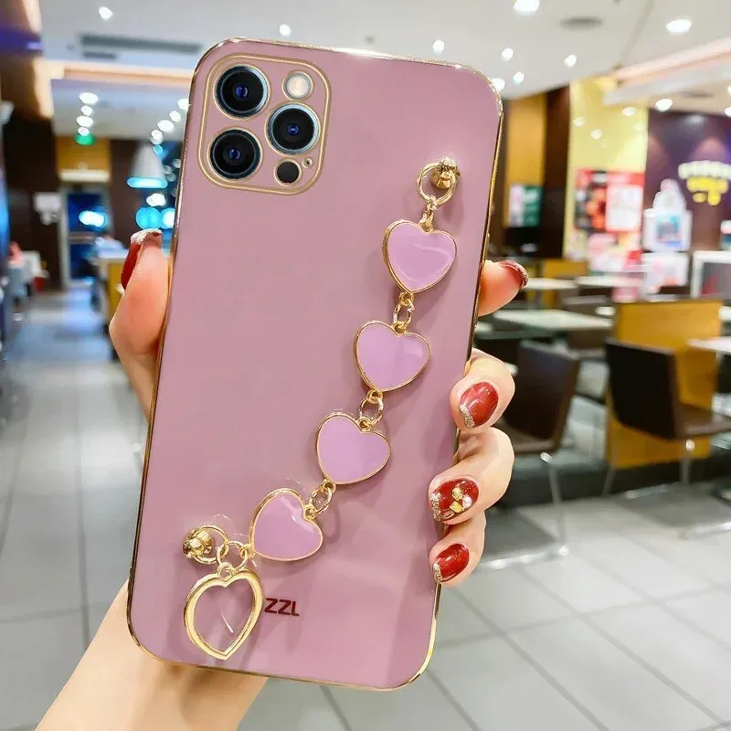 Kawaii Love Heart Plated iPhone Case