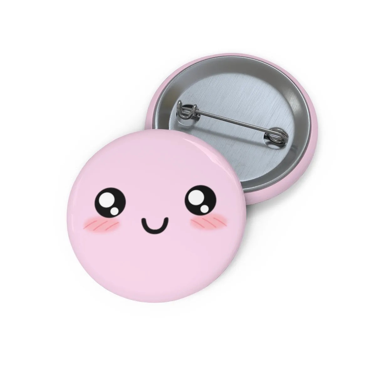 Kawaii Pastel Cutie Face Pink Pin Button