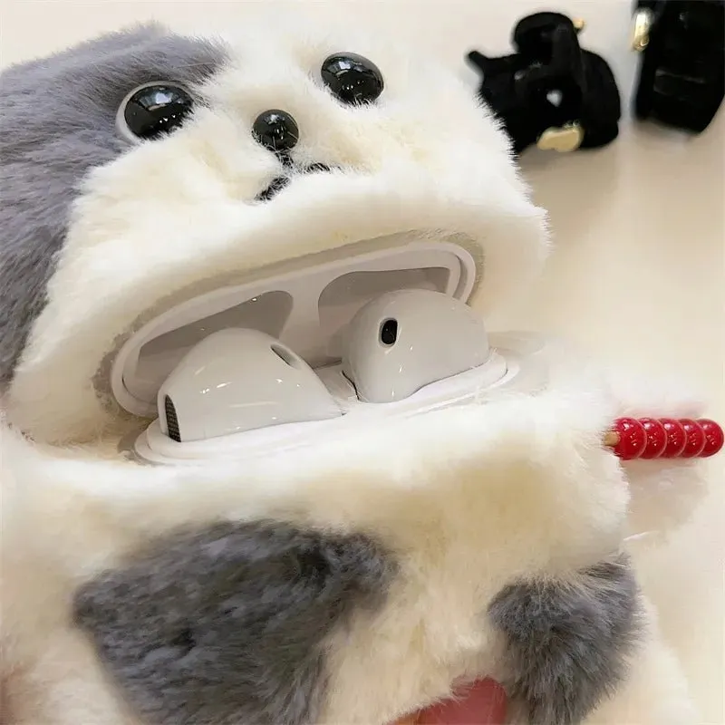 Kawaii Plush Cat  AirPods Case