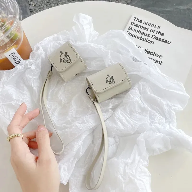 Kawaii Pochacco Leather AirPods Case