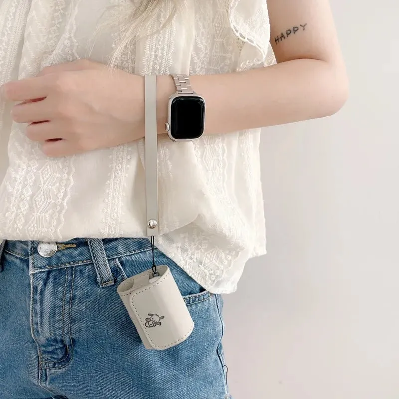 Kawaii Pochacco Leather AirPods Case