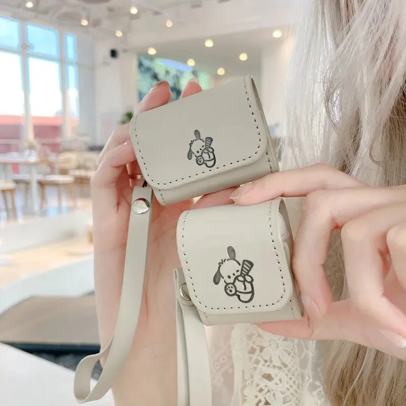 Kawaii Pochacco Leather AirPods Case