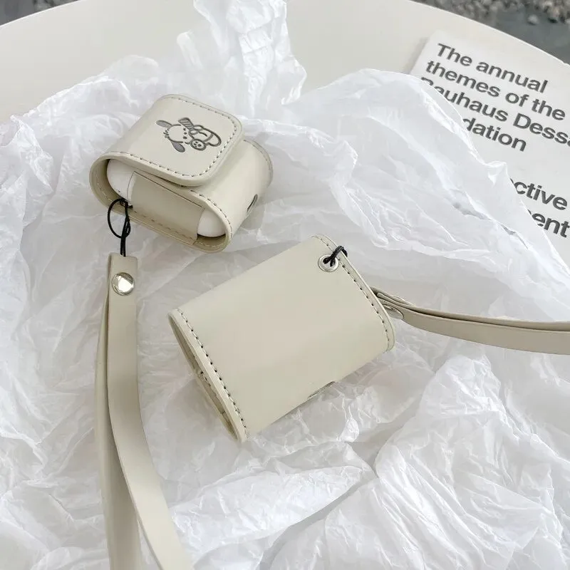 Kawaii Pochacco Leather AirPods Case
