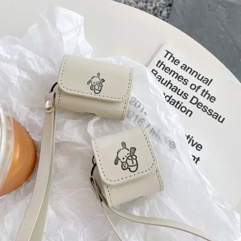 Kawaii Pochacco Leather AirPods Case