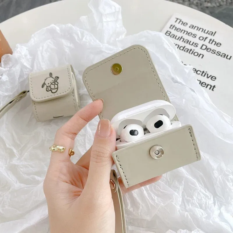 Kawaii Pochacco Leather AirPods Case