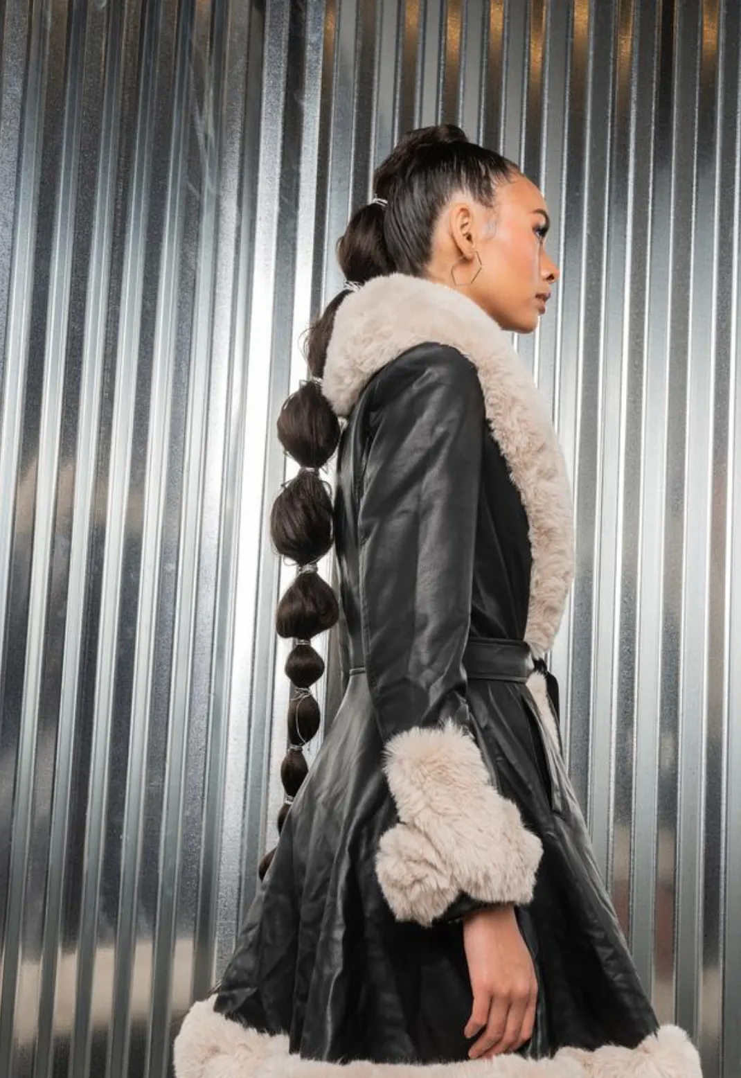 Kenzie Faux Fur and Leather Coat Super Cute!