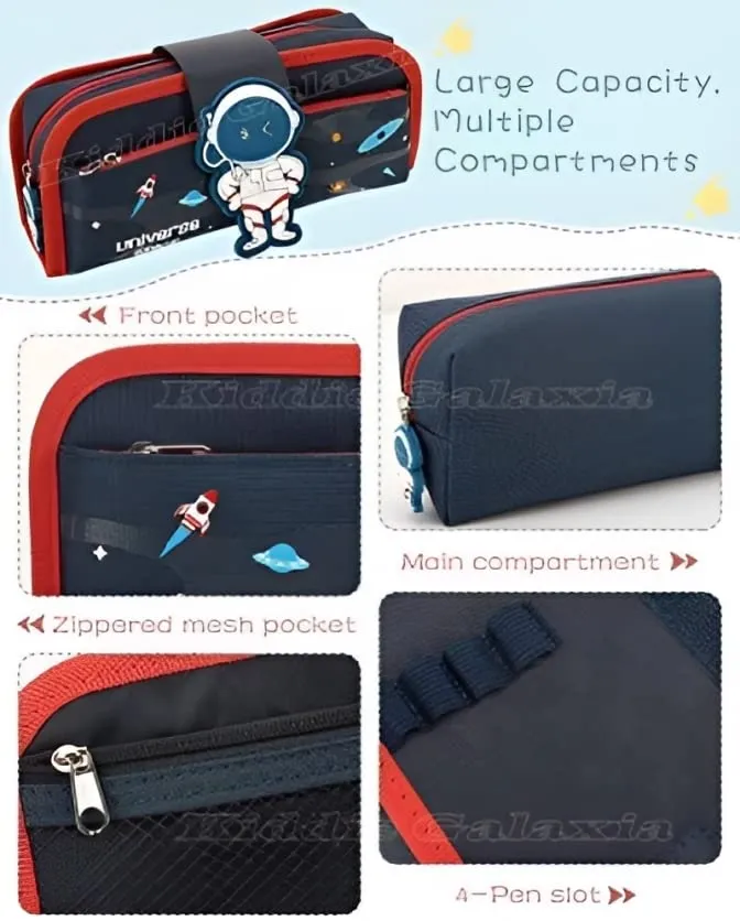 Kiddie Galaxia Space Astronaut Pencil Case Large Capacity Stationery Pencil Pouch