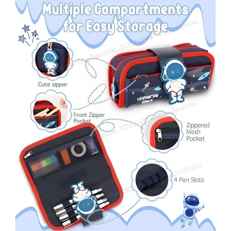 Kiddie Galaxia Space Astronaut Pencil Case Large Capacity Stationery Pencil Pouch