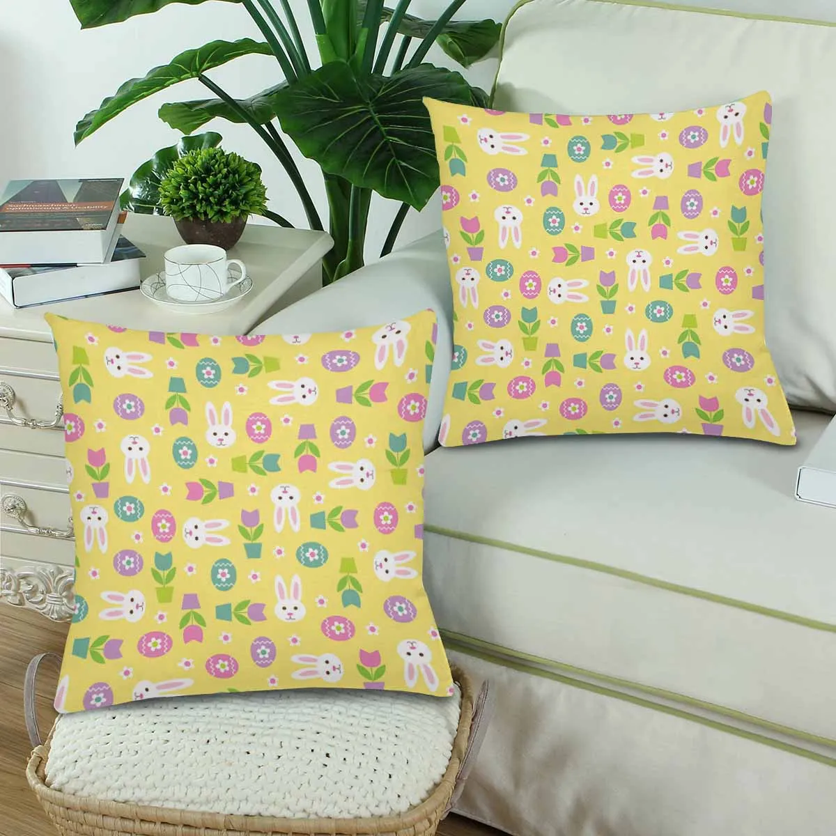 Kids Cartoon themed Pillow Cases printed with  Easter bunny pattern