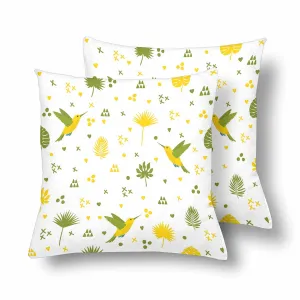 Kids Cartoon themed Pillow Cases printed with  hummingbird and leaves