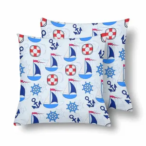 Kids Cartoon themed Pillow Cases printed with  sailboat and anchor