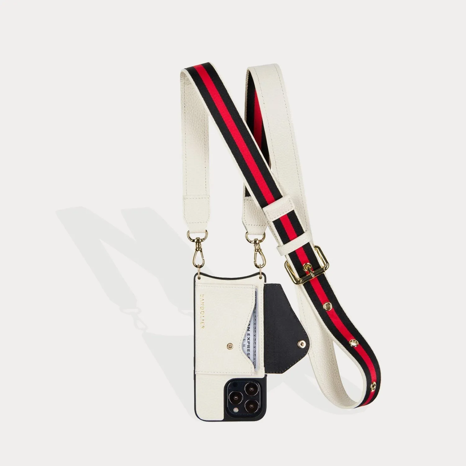 Kimberly Adjustable Crossbody Bandolier - Ivory/Gold
