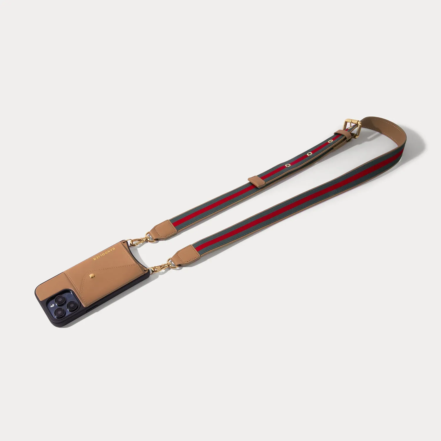 Kimberly Adjustable Crossbody Bandolier - Tan/Gold