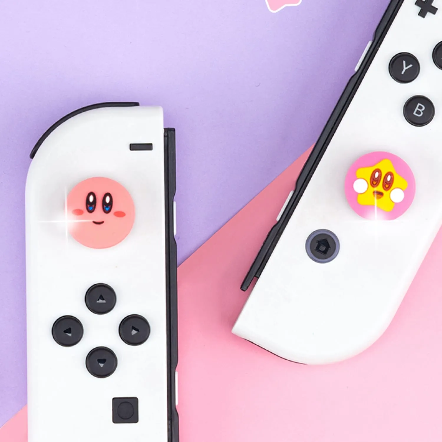 Kirby Thumb Grips - Cute Pink Anime Button Caps for Nintendo Switch Standard OLED Lite