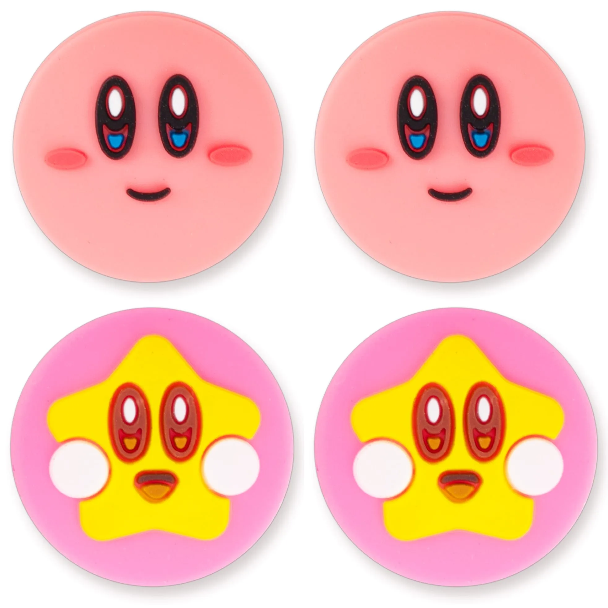 Kirby Thumb Grips - Cute Pink Anime Button Caps for Nintendo Switch Standard OLED Lite