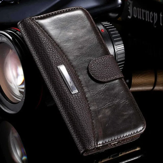 KISSCASE For iPhone 6 7 5S 8 Leather Case