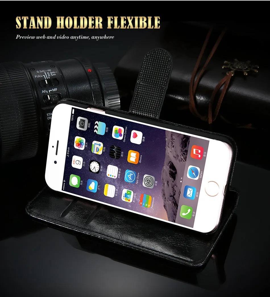 KISSCASE For iPhone 6 7 5S 8 Leather Case