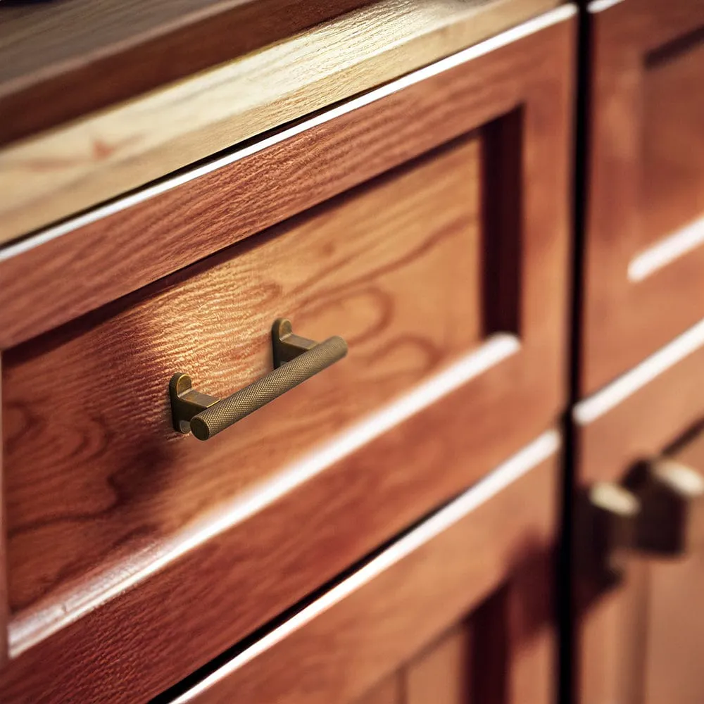 Knurled Metal Alloy Cabinet Pulls Retro L-Bracket Cabinet Handles Kitchen Hardware