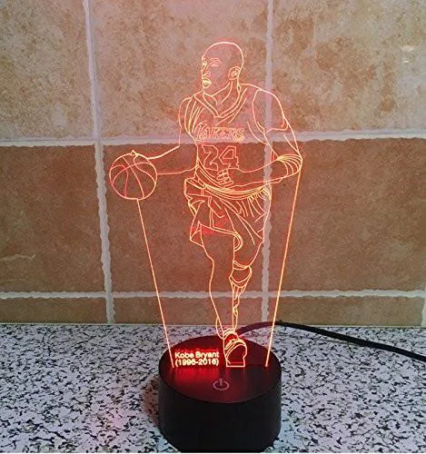 Kobe Bryant Basketball Hologram LED Night Light Lamp - Color Changing