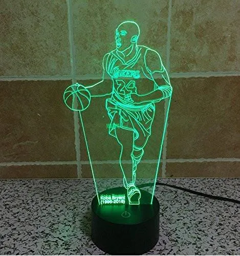 Kobe Bryant Basketball Hologram LED Night Light Lamp - Color Changing