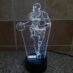 Kobe Bryant Basketball Hologram LED Night Light Lamp - Color Changing