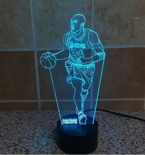 Kobe Bryant Basketball Hologram LED Night Light Lamp - Color Changing