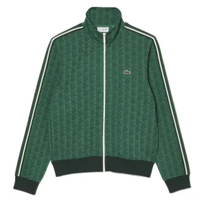 Lacoste Paris Jacquard Monogram Zipped Sweatshirt Green