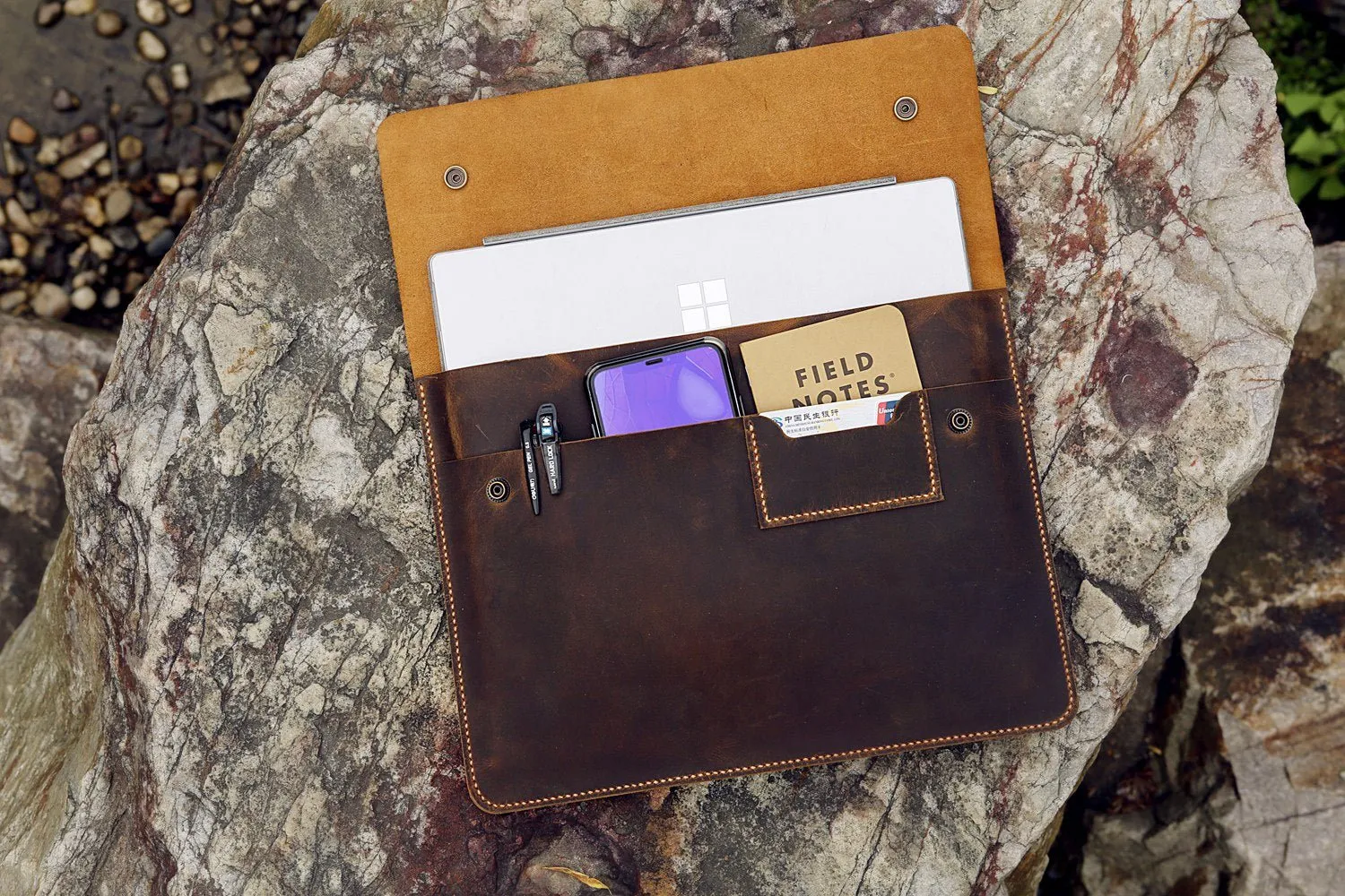 Leather microsoft surface pro x 8 case cover