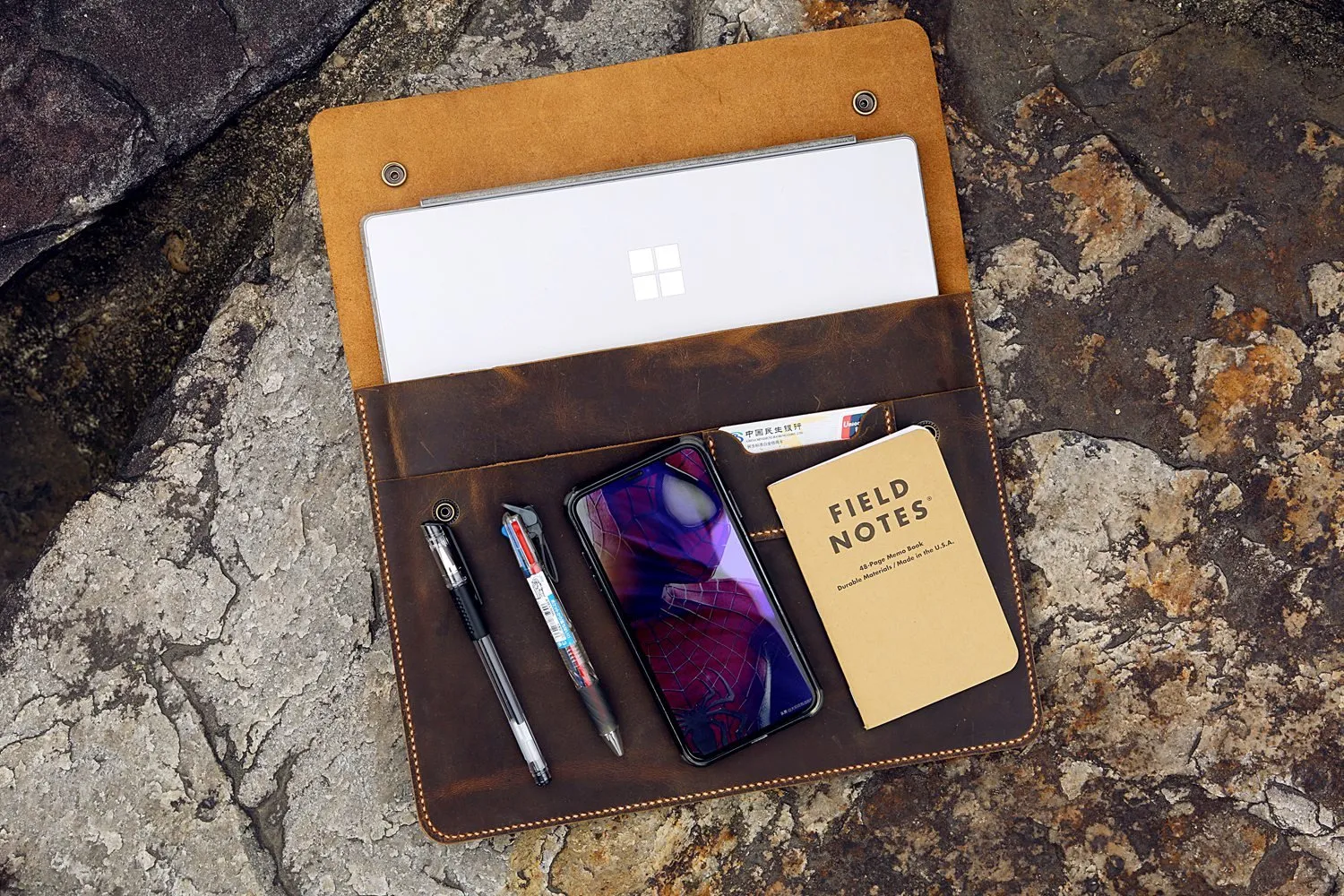 Leather microsoft surface pro x 8 case cover