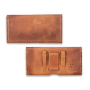 Leather Phone Holster with Magnetic Belt (Brown)