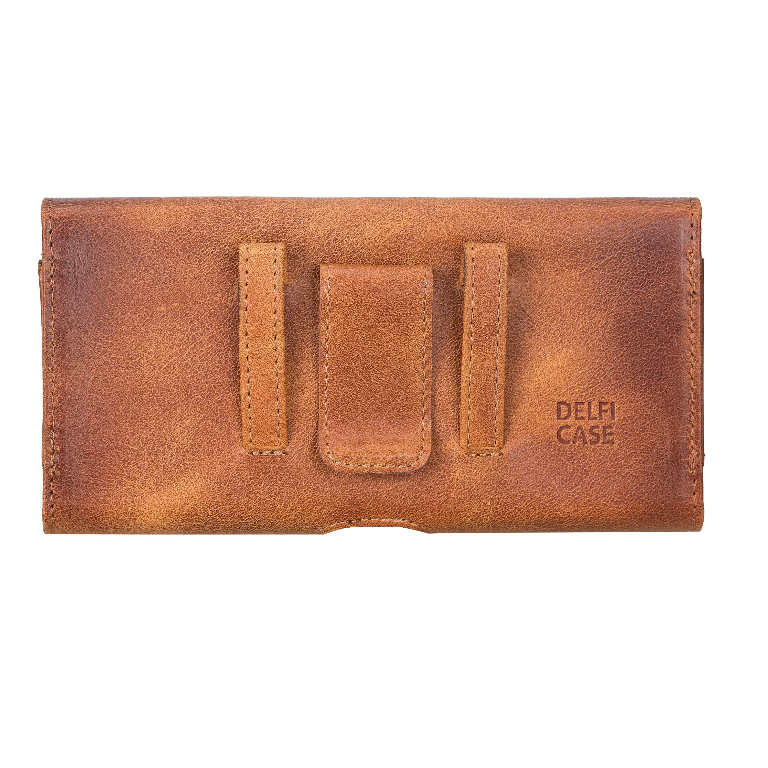 Leather Phone Holster with Magnetic Belt (Brown)